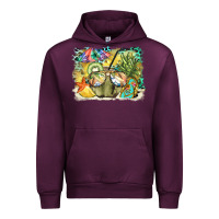 Mauve Wine coconut with fruits  background Urban Hoodie - BarkalooDesign