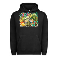 Pigment Black coconut with fruits  background Urban Hoodie - BarkalooDesign