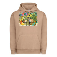 Pigment Burro coconut with fruits  background Urban Hoodie - BarkalooDesign