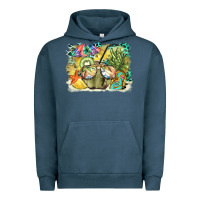 Pigment Midnight Navy coconut with fruits  background Urban Hoodie - BarkalooDesign