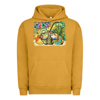 Pigment Peanut Butter coconut with fruits  background Urban Hoodie - BarkalooDesign