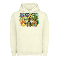 Pigment Pistachio coconut with fruits  background Urban Hoodie - BarkalooDesign