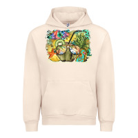 Sandshell coconut with fruits  background Urban Hoodie - BarkalooDesign