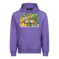 Tulip coconut with fruits  background Urban Hoodie - BarkalooDesign