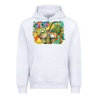 White coconut with fruits  background Urban Hoodie - BarkalooDesign