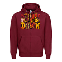 Burgundy three up three down softball Zipper Hoodie - Jasminsmagicworld