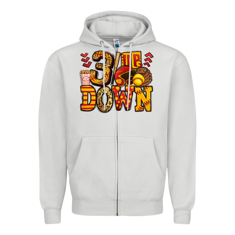 Three Up Three Down Softball Zipper Hoodie by Jasminsmagicworld | Teevron