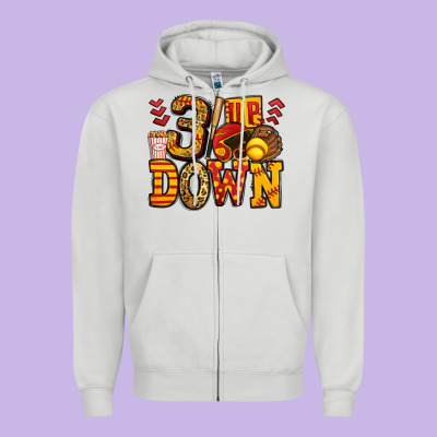 Three Up Three Down Softball Zipper Hoodie Designed By Jasminsmagicworld