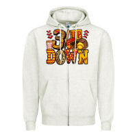 Oatmeal Heather three up three down softball Zipper Hoodie - Jasminsmagicworld