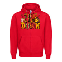 Red three up three down softball Zipper Hoodie - Jasminsmagicworld