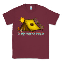 Burgundy camping is my happy place Classic Tee - CowhideDigitalArt