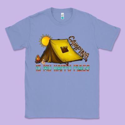 Camping Is My Happy Place Classic Tee Designed By Cowhidedigitalart