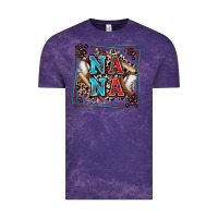 Cloud Purple baseball nana with leopard Vintage Tee - Zillion Design Studio