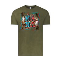 Vintage Olive baseball nana with leopard Vintage Tee - Zillion Design Studio