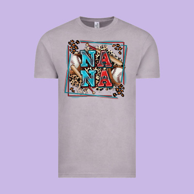 Baseball Nana With Leopard Vintage Tee Designed By Zillion Design Studio
