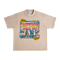French Oak caution i really don't care Urban Heavy Tee - Zillion Design Studio