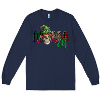 Navy Mama elf skull Long Sleeve Tee - FaDigitalArtStudio