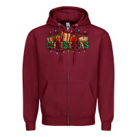 Burgundy western christmas gifts Zipper Hoodie - AdoDesignShop