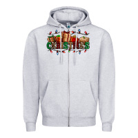 Heather Grey western christmas gifts Zipper Hoodie - AdoDesignShop