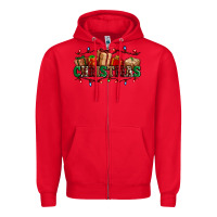 Red western christmas gifts Zipper Hoodie - AdoDesignShop