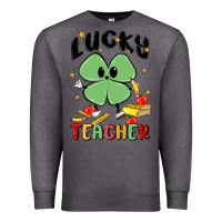 Charcoal Heather lucky teacher Premium Sweatshirt - MaliasSmallBusiness