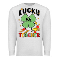 Oatmeal Heather lucky teacher Premium Sweatshirt - MaliasSmallBusiness