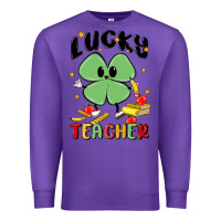 Purple lucky teacher Premium Sweatshirt - MaliasSmallBusiness