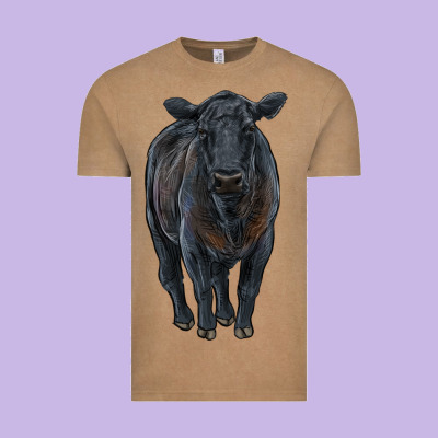 Black Angus Cattle Vintage Tee Designed By Ranaportraitstore