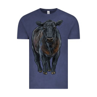 Vintage Denim black angus cattle Vintage Tee - RanaPortraitStore