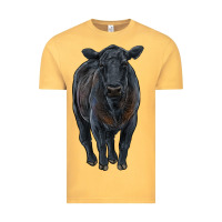 Vintage Mustard black angus cattle Vintage Tee - RanaPortraitStore