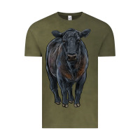 Vintage Olive black angus cattle Vintage Tee - RanaPortraitStore