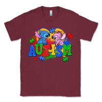 Burgundy autism stitch with lilo Classic Tee - AdoDesignShop