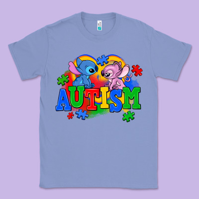 Autism Stitch With Lilo Classic Tee Designed By Adodesignshop