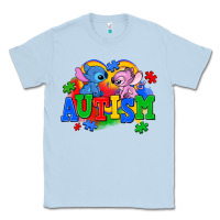 Dusty Blue autism stitch with lilo Classic Tee - AdoDesignShop