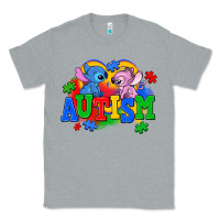 Heather Grey autism stitch with lilo Classic Tee - AdoDesignShop
