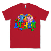 Red autism stitch with lilo Classic Tee - AdoDesignShop