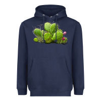 Navy desert prickly pear cactus Heavyweight Hoodie - LillyAllenDesigns
