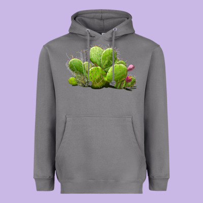 Desert Prickly Pear Cactus Heavyweight Hoodie Designed By Lillyallendesigns