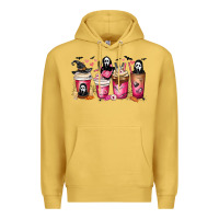 Antique Gold Scream Coffee Cups Premium Hoodie - MaliasSmallBusiness