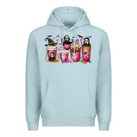 Blue Mist Scream Coffee Cups Premium Hoodie - MaliasSmallBusiness