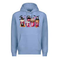 Colony Blue Scream Coffee Cups Premium Hoodie - MaliasSmallBusiness