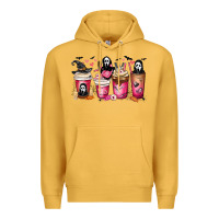 Mustard Scream Coffee Cups Premium Hoodie - MaliasSmallBusiness