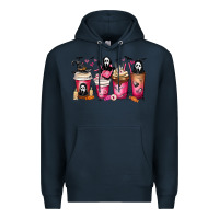 Navy Scream Coffee Cups Premium Hoodie - MaliasSmallBusiness