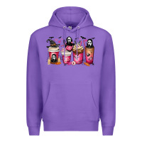 Purple Scream Coffee Cups Premium Hoodie - MaliasSmallBusiness