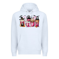 White Scream Coffee Cups Premium Hoodie - MaliasSmallBusiness