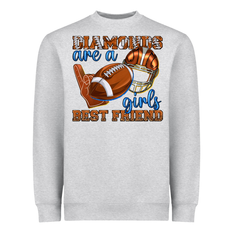 Diamonds Are A Girls Best Friend Football Heavyweight Sweatshirt by texasbilliewilder | Teevron
