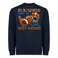 Navy diamonds are a girls best friend football Heavyweight Sweatshirt - texasbilliewilder
