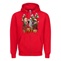Red western christmas cows and cactuses Zipper Hoodie - AdoDesignShop