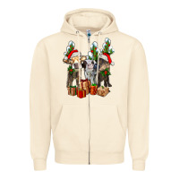 Sandshell western christmas cows and cactuses Zipper Hoodie - AdoDesignShop