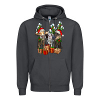 Smoke western christmas cows and cactuses Zipper Hoodie - AdoDesignShop